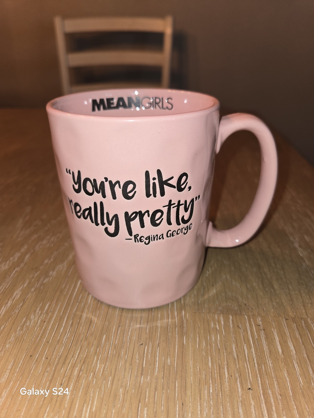 Mean Girls Pink Ceramic Quote Mug - You're Like Really Pretty Regina George